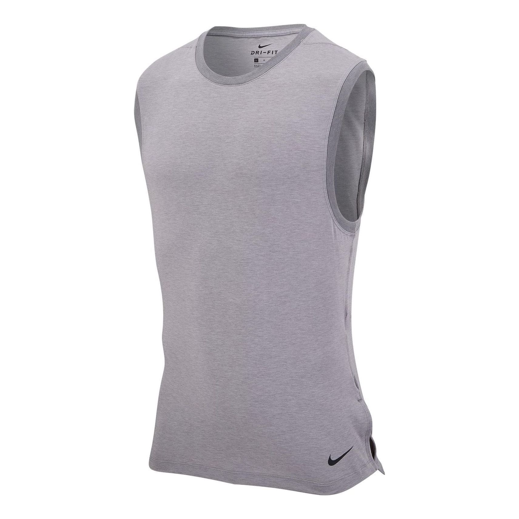 

Жилет Men's Nike Dri-FIT Solid Color Logo Round Neck Slim Fit Gray Vest