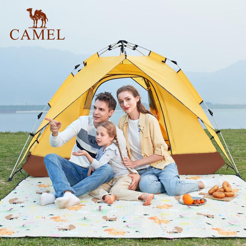 

Гидравлическая палатка Camel, утолщенная, портативная, полностью автоматическая, для кемпинга, пикника, непромокаемая, туристическое снаряжение, солнечно-желтый