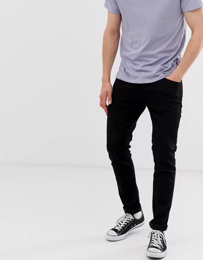 

Черные узкие зауженные джинсы Jack & Jones Intelligence Glenn