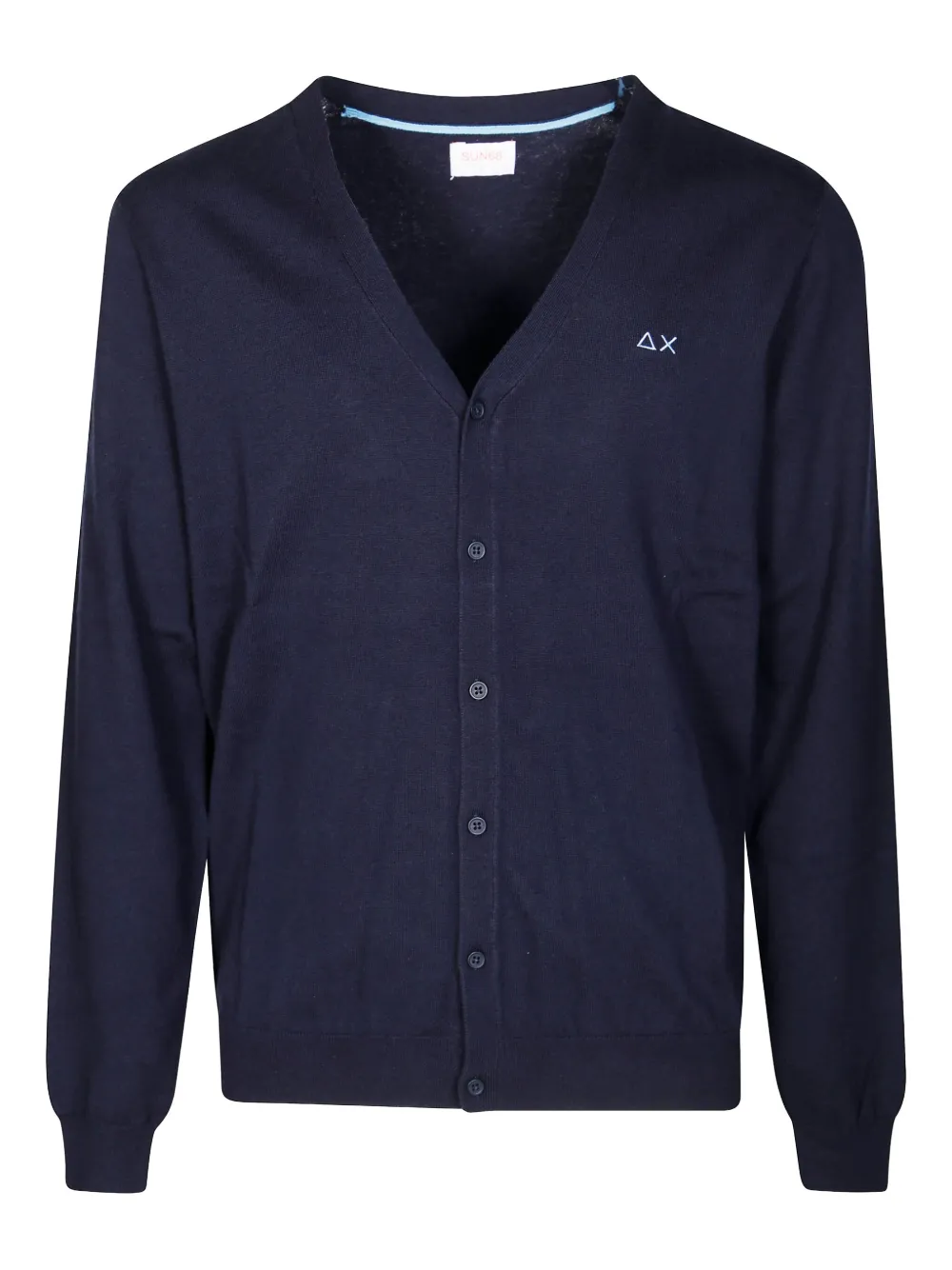 

Кардиган из шерстяного и хлопкового микса Sun68, синий