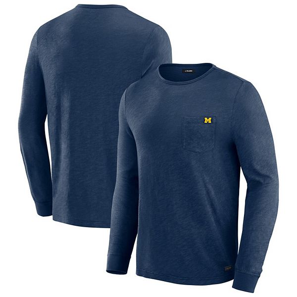 

Мужская футболка с длинным рукавом j palmer navy michigan wolverines in-the-pocket Unbranded