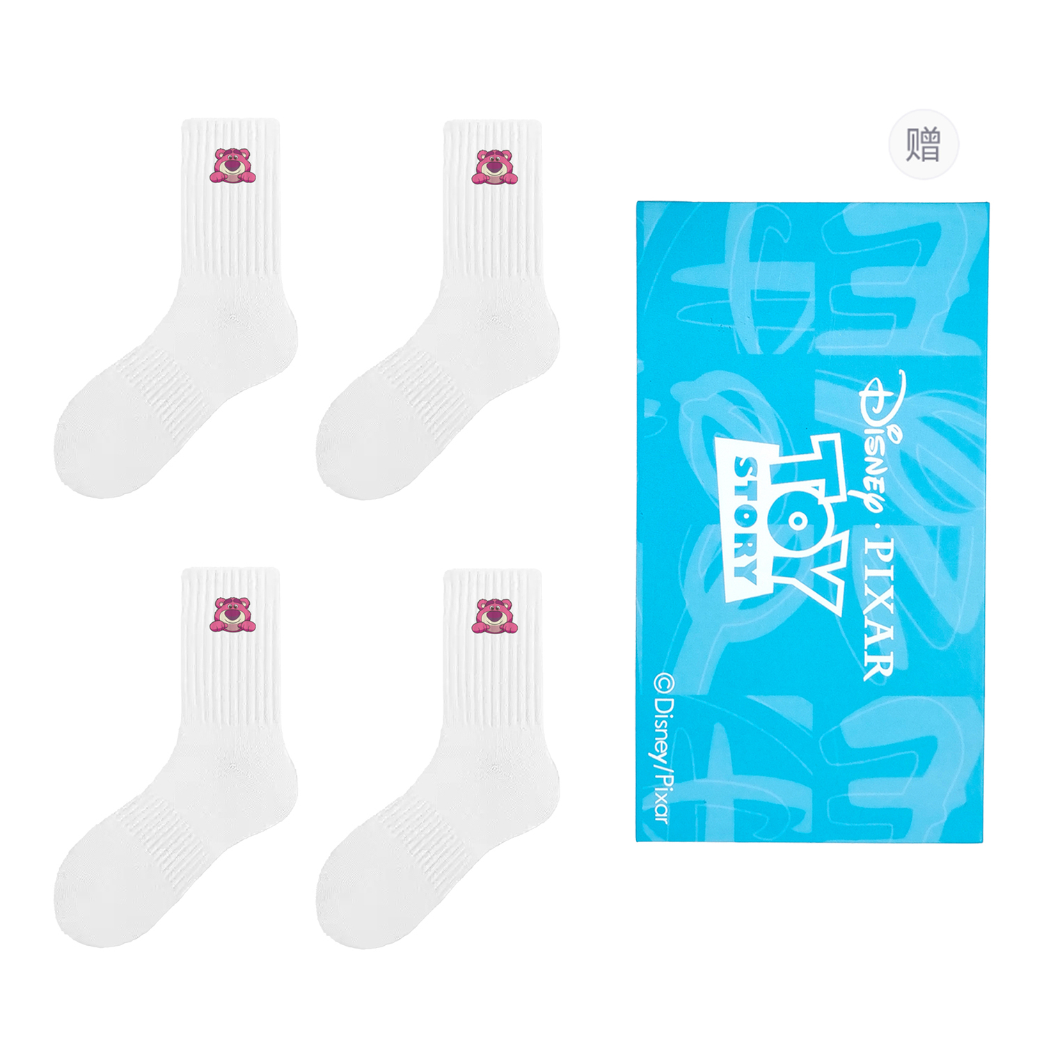 

Коллекция Strawberry Bear унисекс носки Crew 4 пары в подарочной сумке Disney, белый