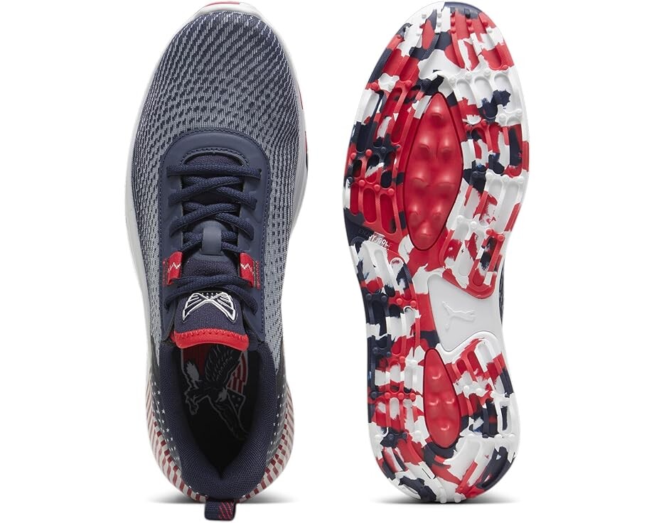 Кроссовки PUMA Golf Puma X Volition Fusion Crush Sport, цвет Deep Navy/Strong Red/Puma White — фото 2