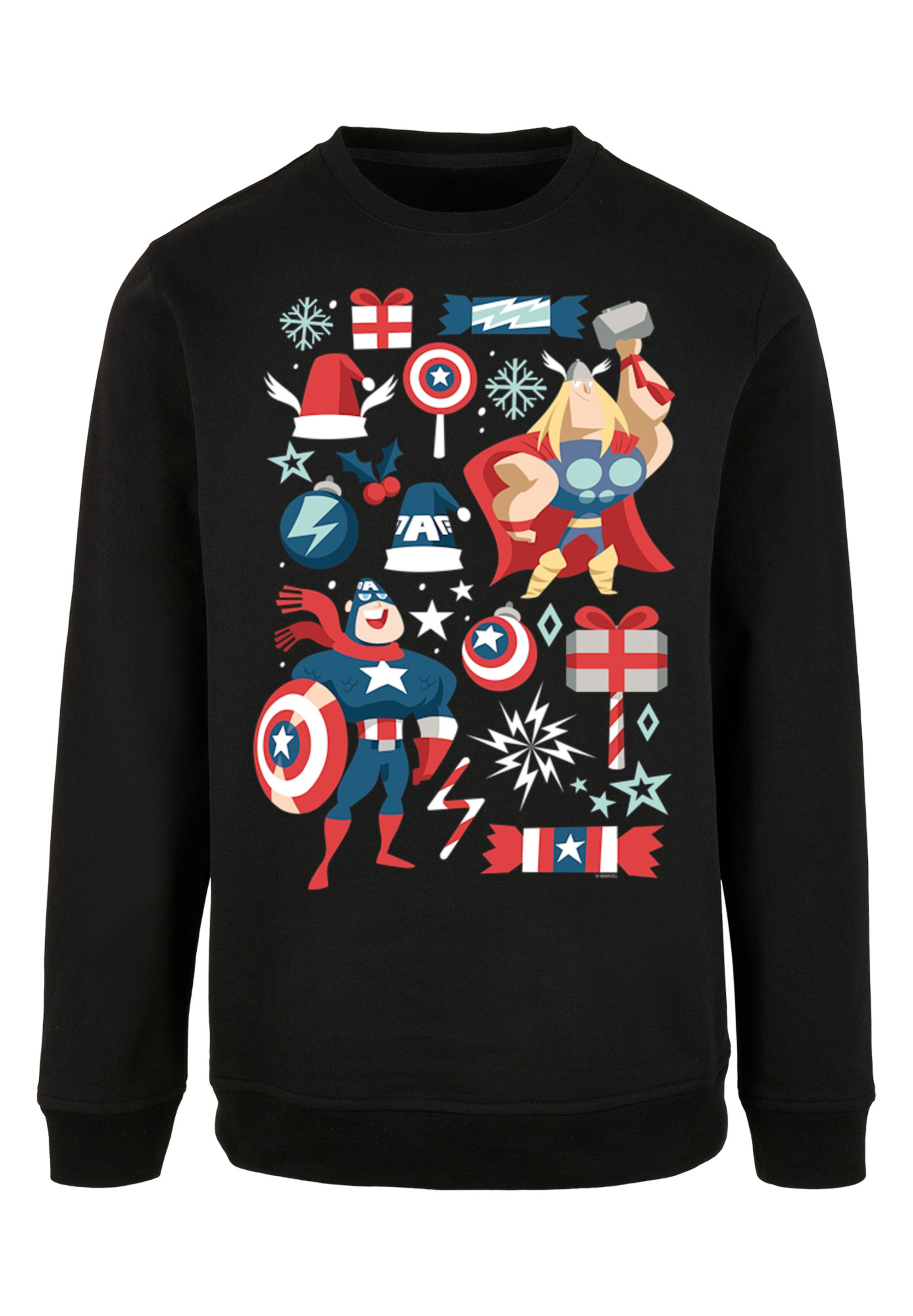 

Пуловер F4NT4STIC Sweatshirt Marvel Thor und Captain America christmas weihnachten, черный