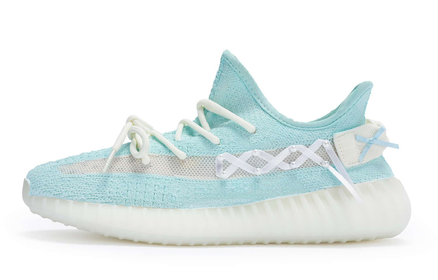 Yeezy Boost 350 V2 Противоскользящие Износостойкие Низкие Повседневные Кроссовки Унисекс Белый Синий Adidas Originals — фото 3