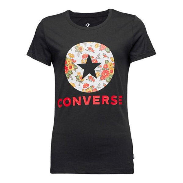 

Футболка flowers printing short sleeve black Converse, черный
