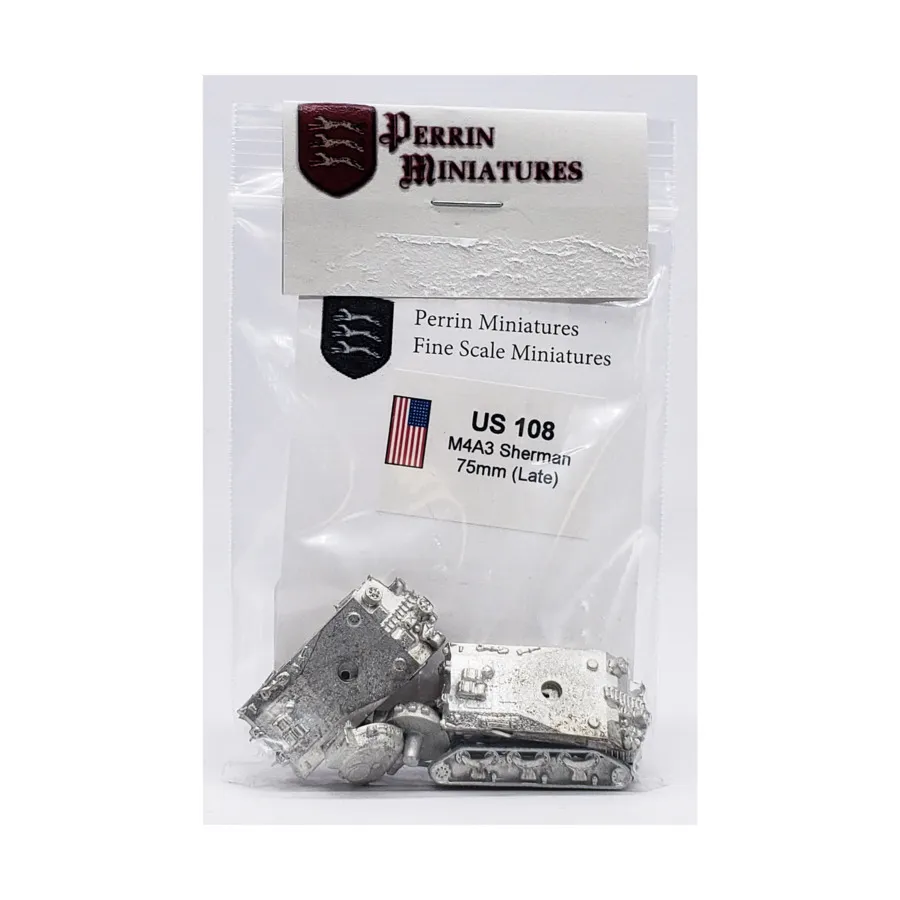 

M4A3 Шерман 75 мм поздний, WWII Miniatures - USA (10mm) (Perrin Miniatures)