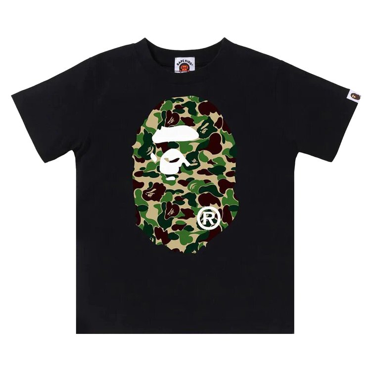 

Футболка BAPE Kids ABC Camo Big Ape Head Tee, цвет Black/Green