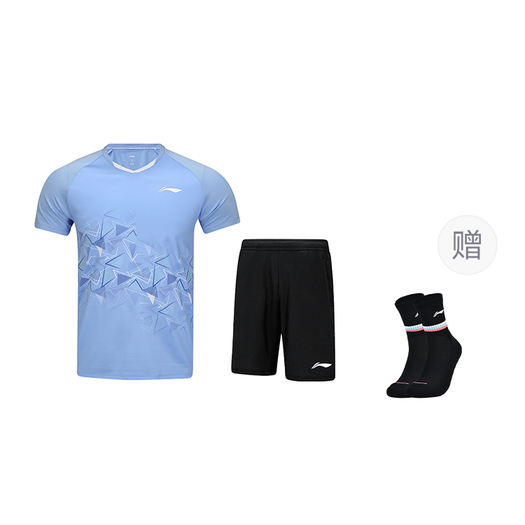 

Серия бадминтон сет футболка для бадминтона унисекс LINING, синий