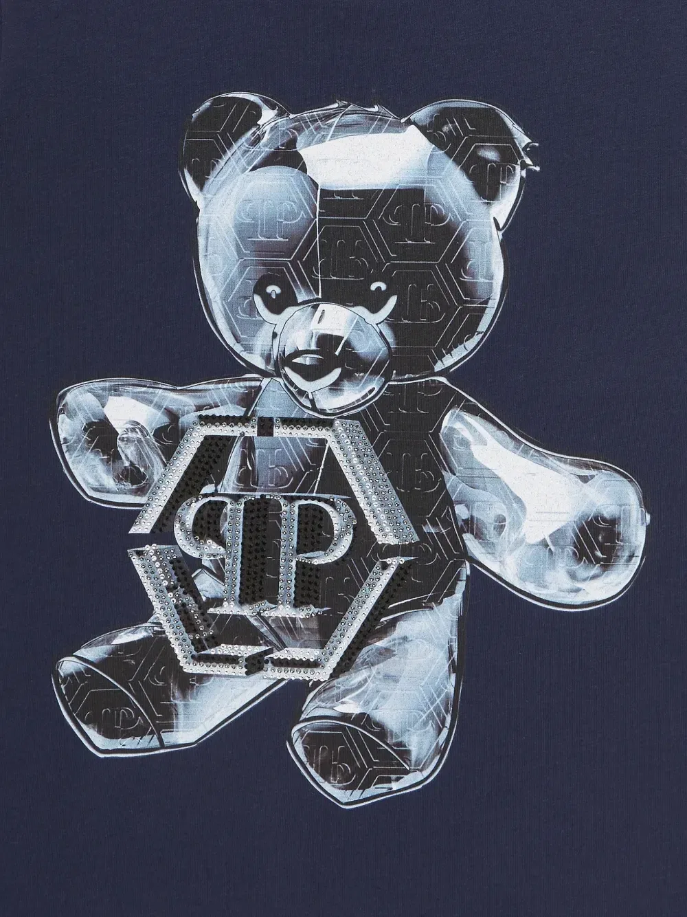 Футболка Crystal teddy Philipp Plein Junior, синий — фото 3