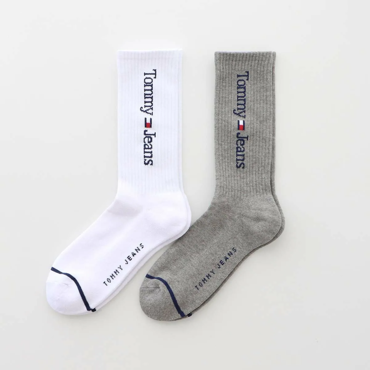 Комплект из 2 пар носков Tommy Jeans с ворсистой подошвой. Tommy Hilfiger, 01. White x Heather Gray