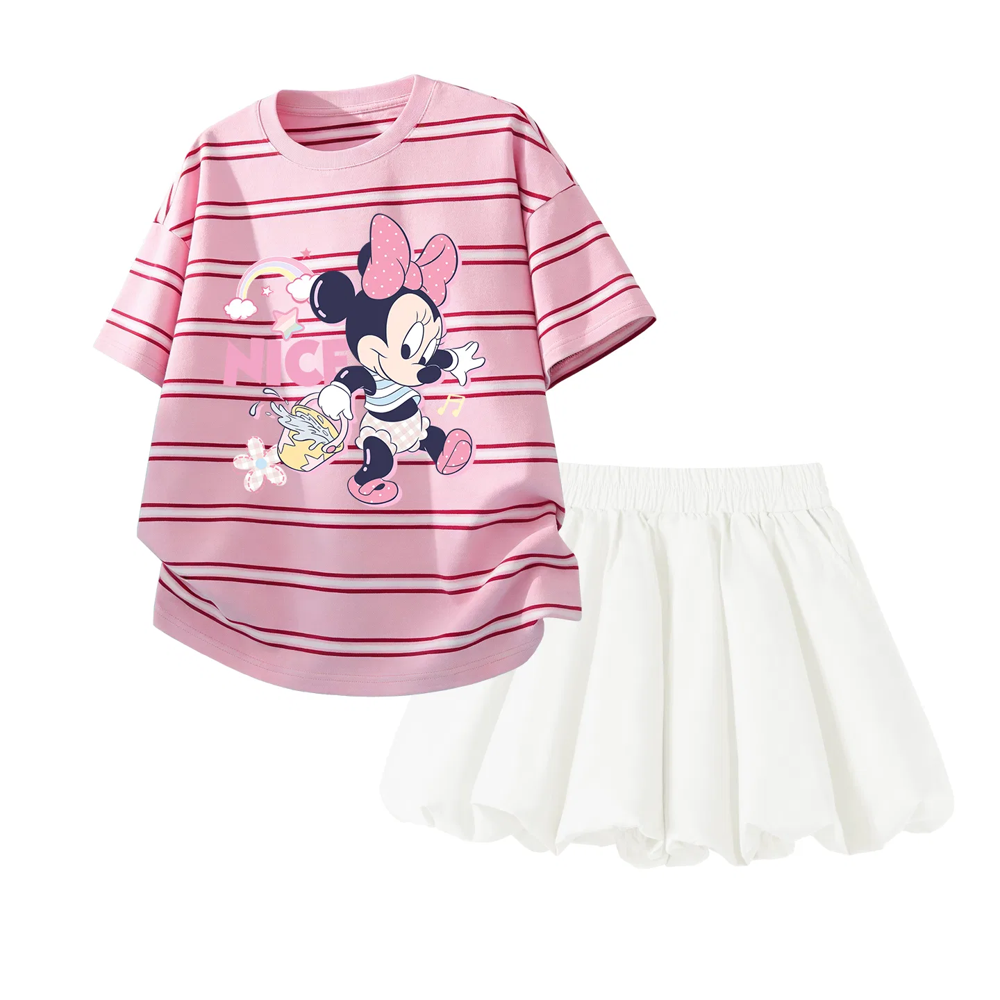 Спортивный костюм Disney Casual Sportswear 2 Piece Set для детей, пастельно-розовый с белым
