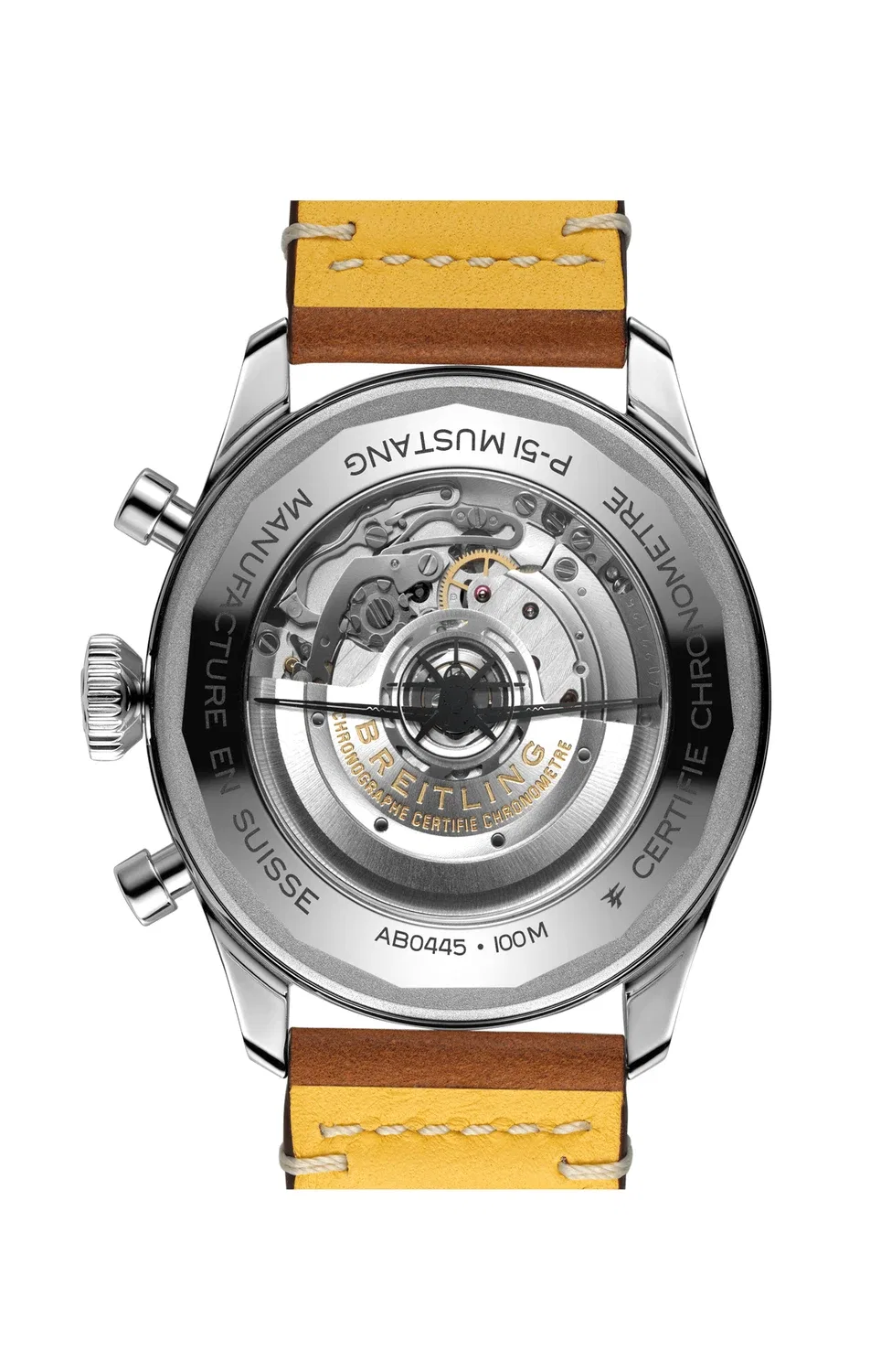 СУПЕР AVI BO4 ХРОНОГРАФ GMT 46 P-51 МУСТАНГ - AB04453A1B1X1 BREITLING, черный — фото 2