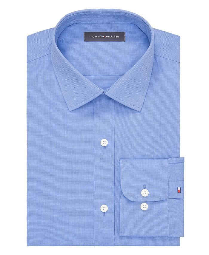 Мужская немнущаяся классическая рубашка TH Flex Essentials Tommy Hilfiger, цвет French Blue — фото 3