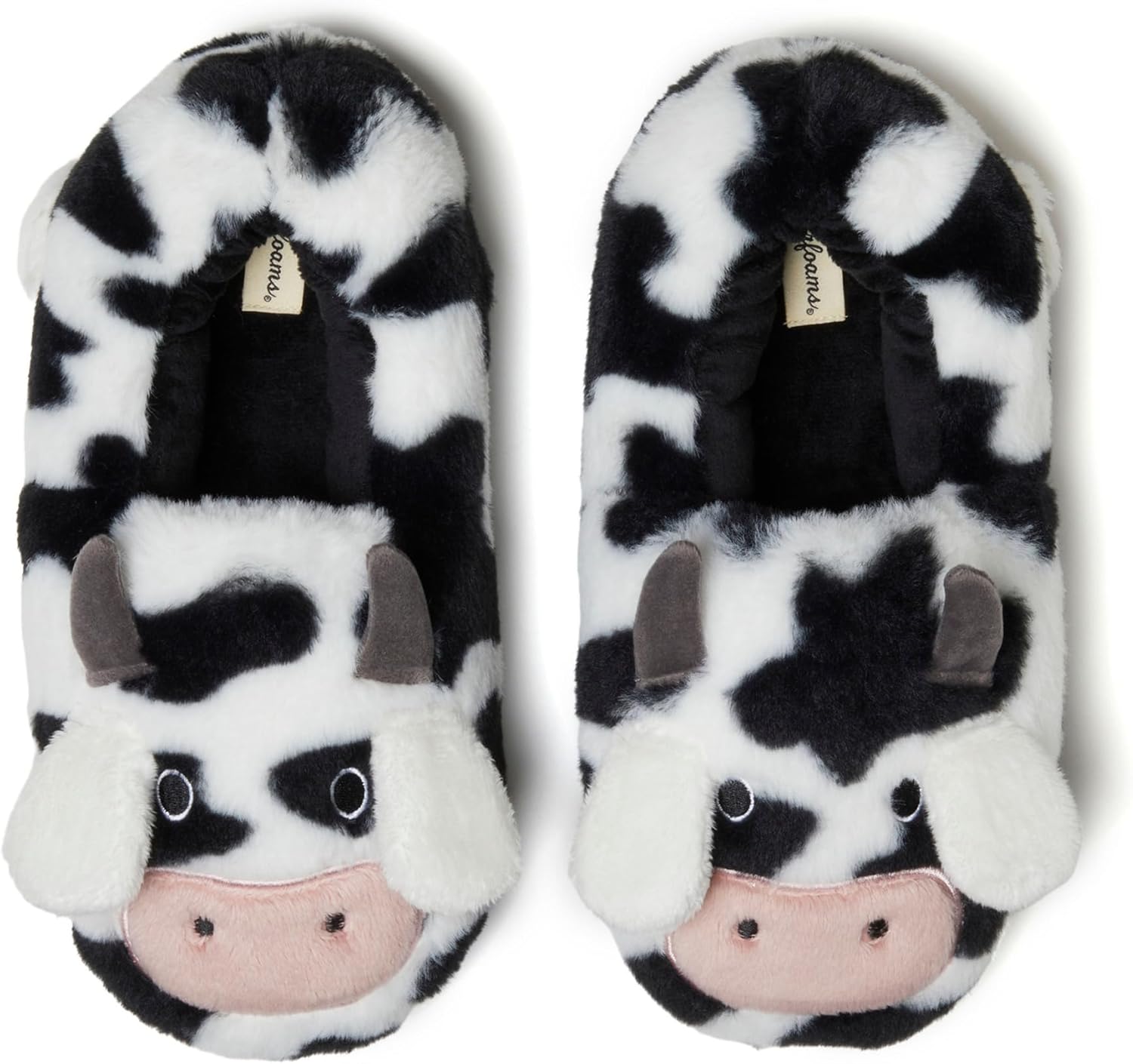 

Тапочки Dearfoams унисекс для взрослых, праздничный рождественский подарок для семьи, с Санта-Клаусом, оленями и мягким медвежонком из пены с эффектом памяти, Adult Cow