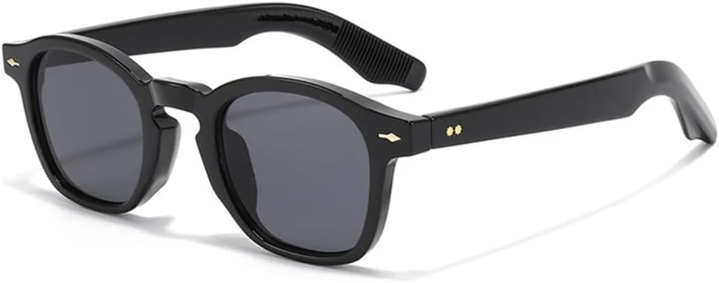 

Популярные модные солнцезащитные очки в форме квадрата конфетных цветов для женщин, винтажные очки с заклепками для мужчин, панк-очки с защитой от УФ-излучения UV400 UATXTAU, Black Grey