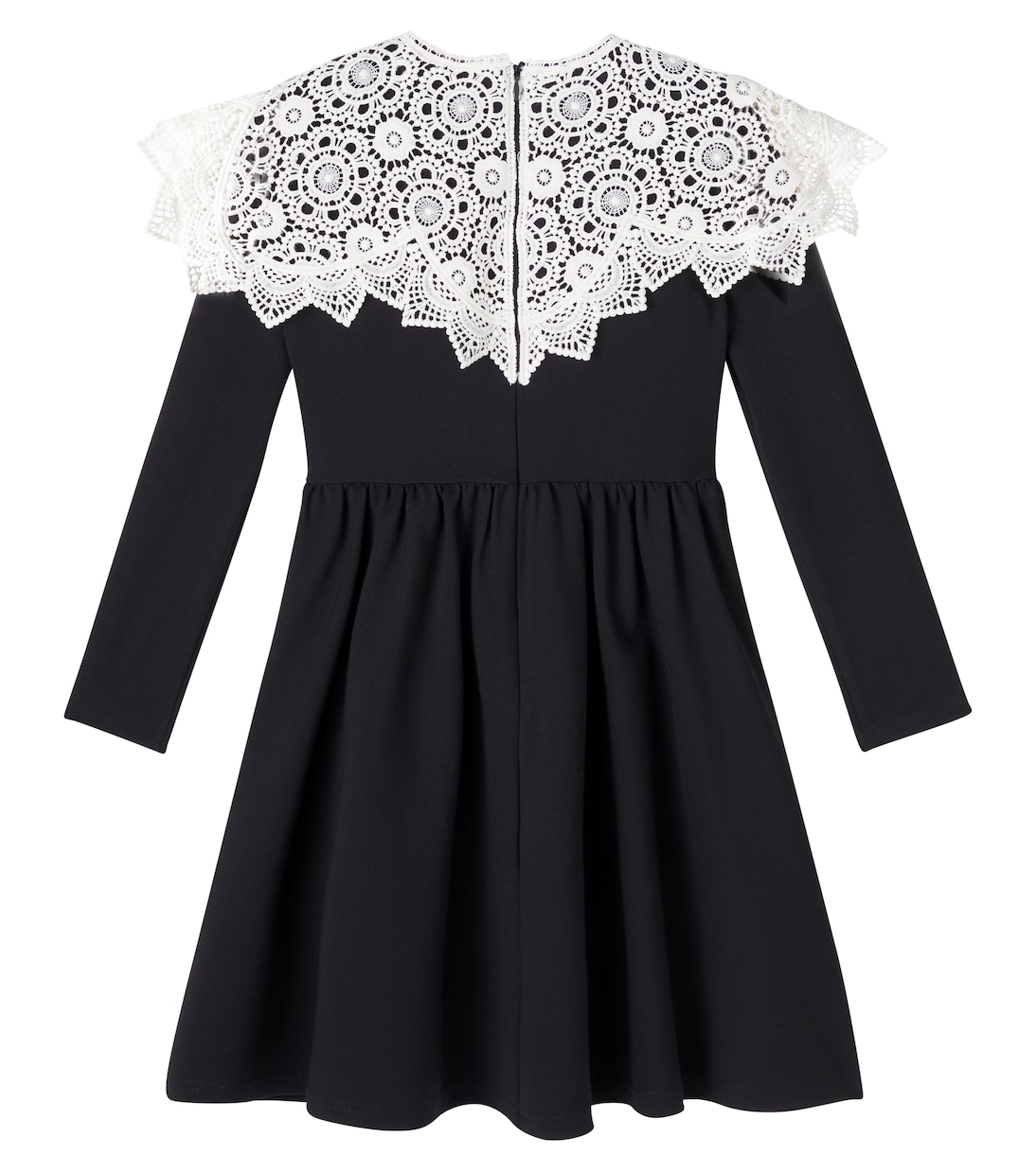 Платье с рюшами, связанное крючком Petite Amalie  , Black/Cream Lace — фото 4