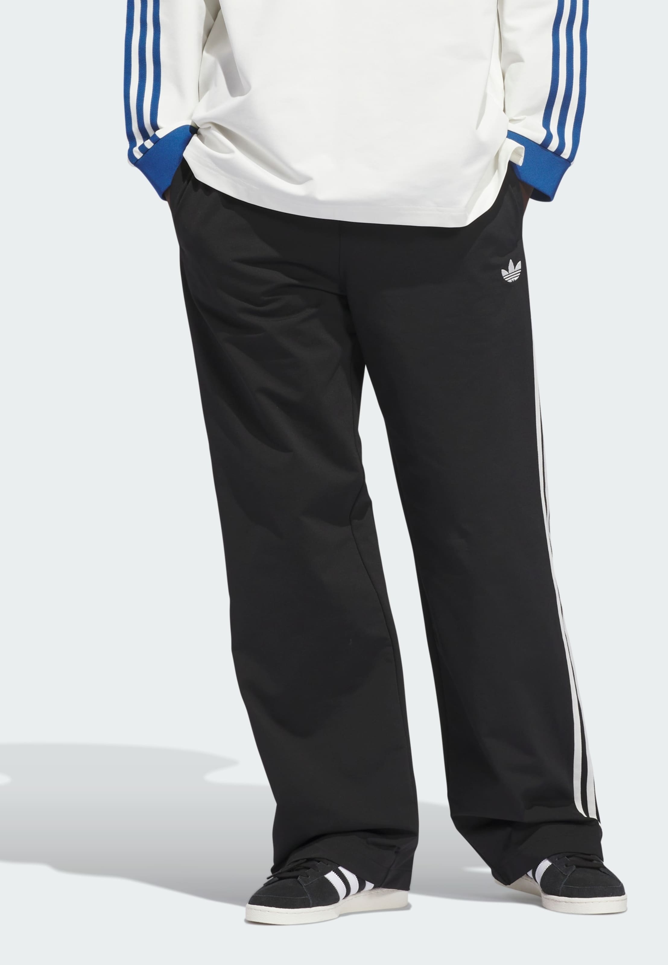 Adidas Originals Широкие брюки 'Original Basketball Snap' в черном цвете — фото 2
