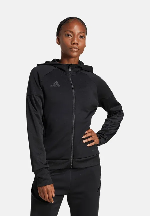 Толстовка с капюшоном и молнией Adidas Performance Fussball Team Tiro Travel, черный