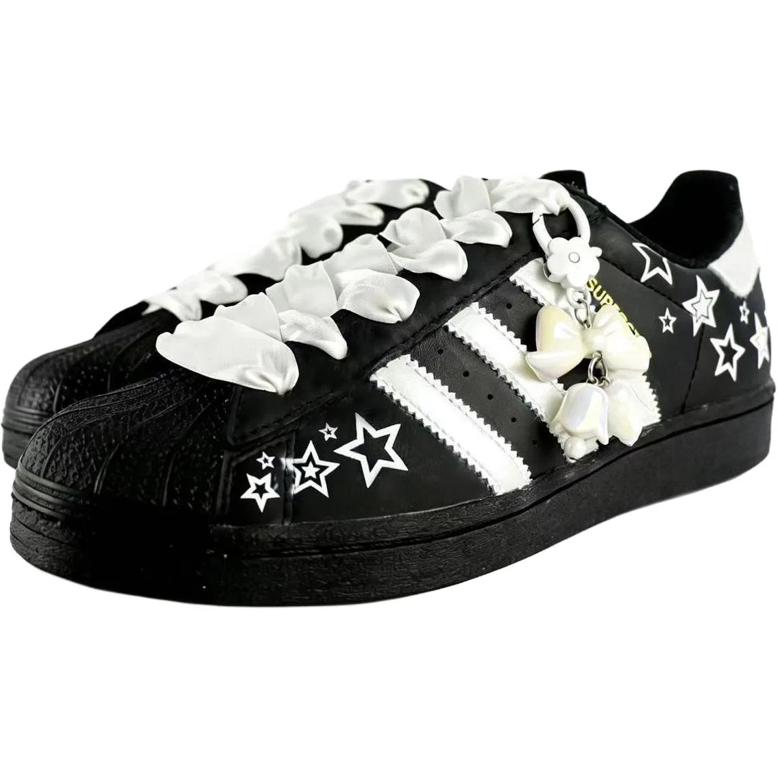Кроссовки SUPERSTAR Forged Star Love Song из натуральной кожи, низкие, детские, для скейтбординга, черные, унисекс Adidas Originals, Black — фото 4