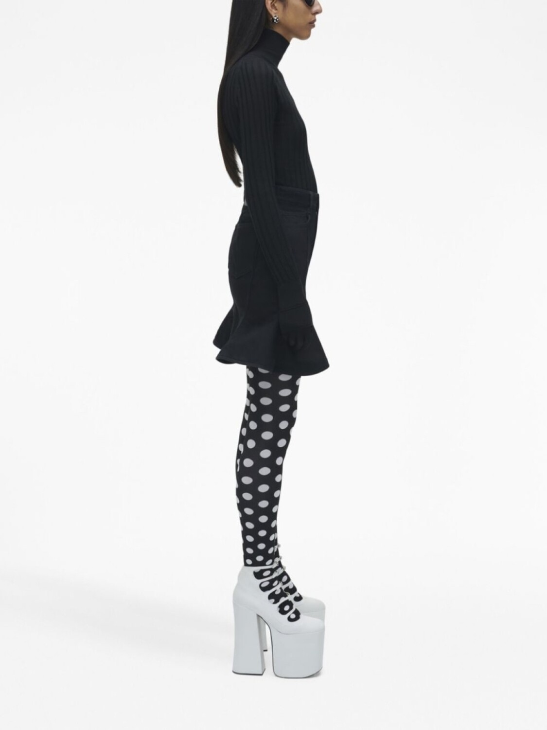 Расклешенная джинсовая мини-юбка Marc Jacobs, черный — фото 3