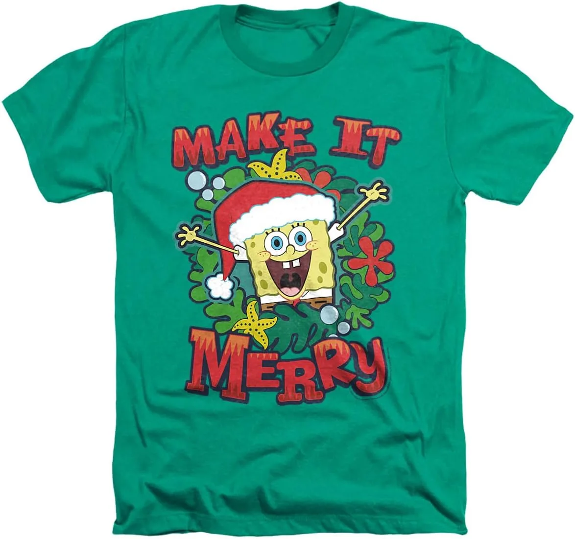 

Футболка Unisex Adult с принтом Spongebob Squarepants Make It Merry Christmas Popfunk