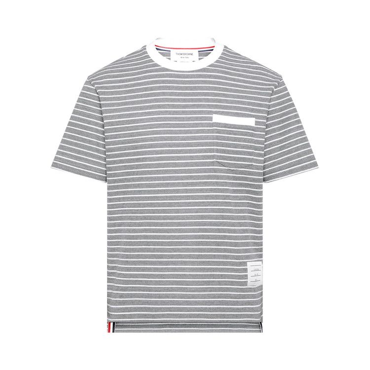

Футболка Thom Browne Short-Sleeve Pocket Tee in Summer Weight Milano 'Medium Grey/White'
