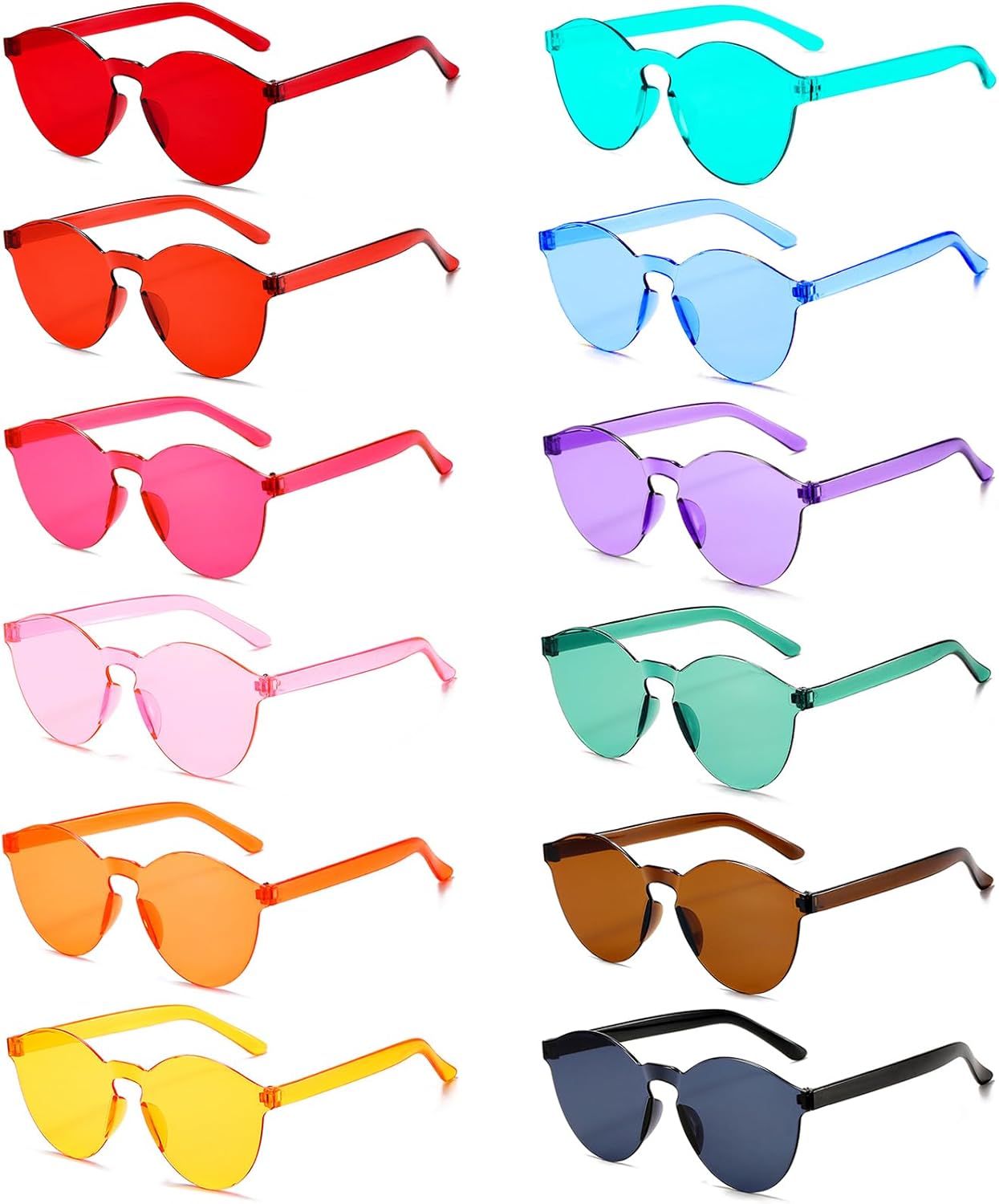 

Pibupibu, набор из 12/40 разноцветных круглых солнцезащитных очков без оправы для вечеринок, оптом, подарочные солнцезащитные очки для взрослых, конфетные цвета, Multicolor