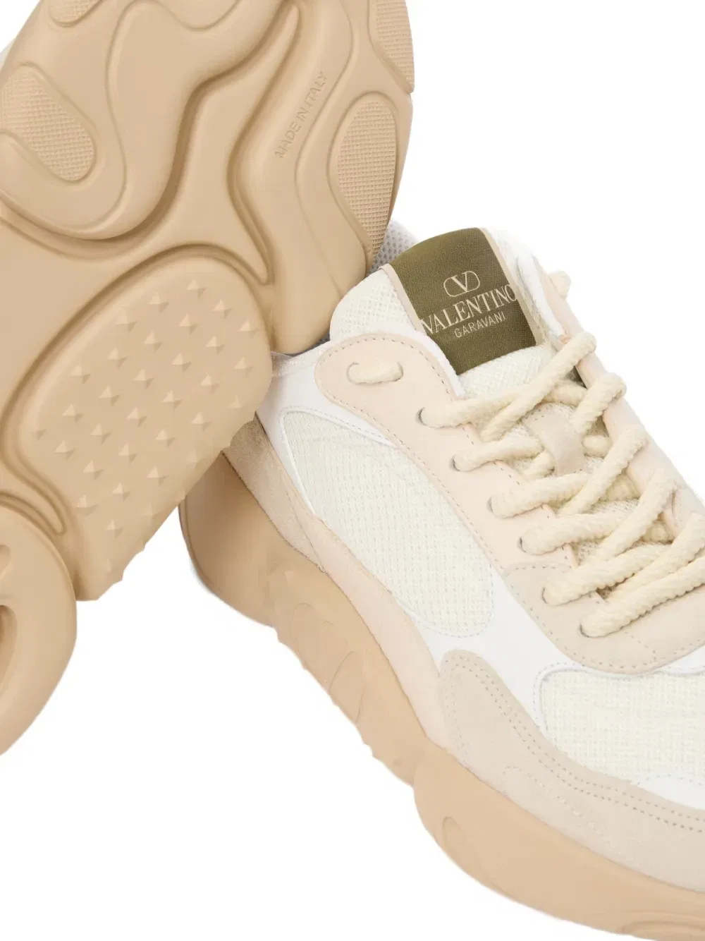 Кроссовки Bubbleback из сетки и замши VALENTINO GARAVANI, бежевый — фото 4