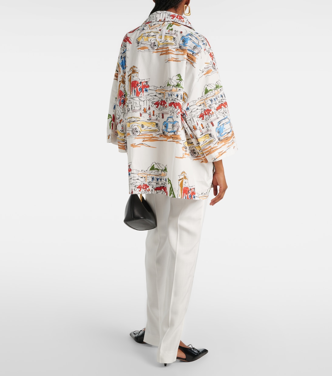 Рубашка для боулинга Casaco из хлопка с принтом Jacquemus, Print Capri Cars White — фото 3