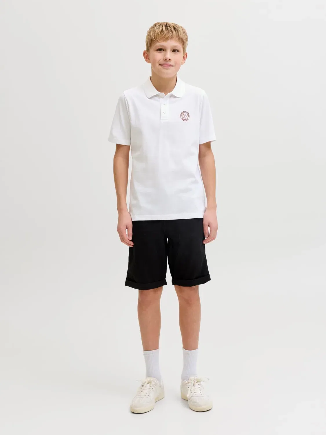 Поло детское из хлопка JACK & JONES Junior, bright white — фото 3