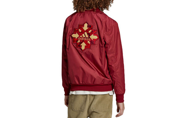 Куртка fcb lny bomber limited bayern munich black soccer/football logo jacket brown red Adidas, красный — фото 3