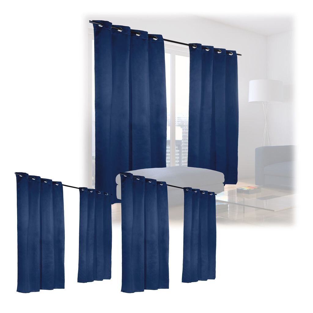 

Relaxdays 6 синих штор 245 x 135 см, темно-синий