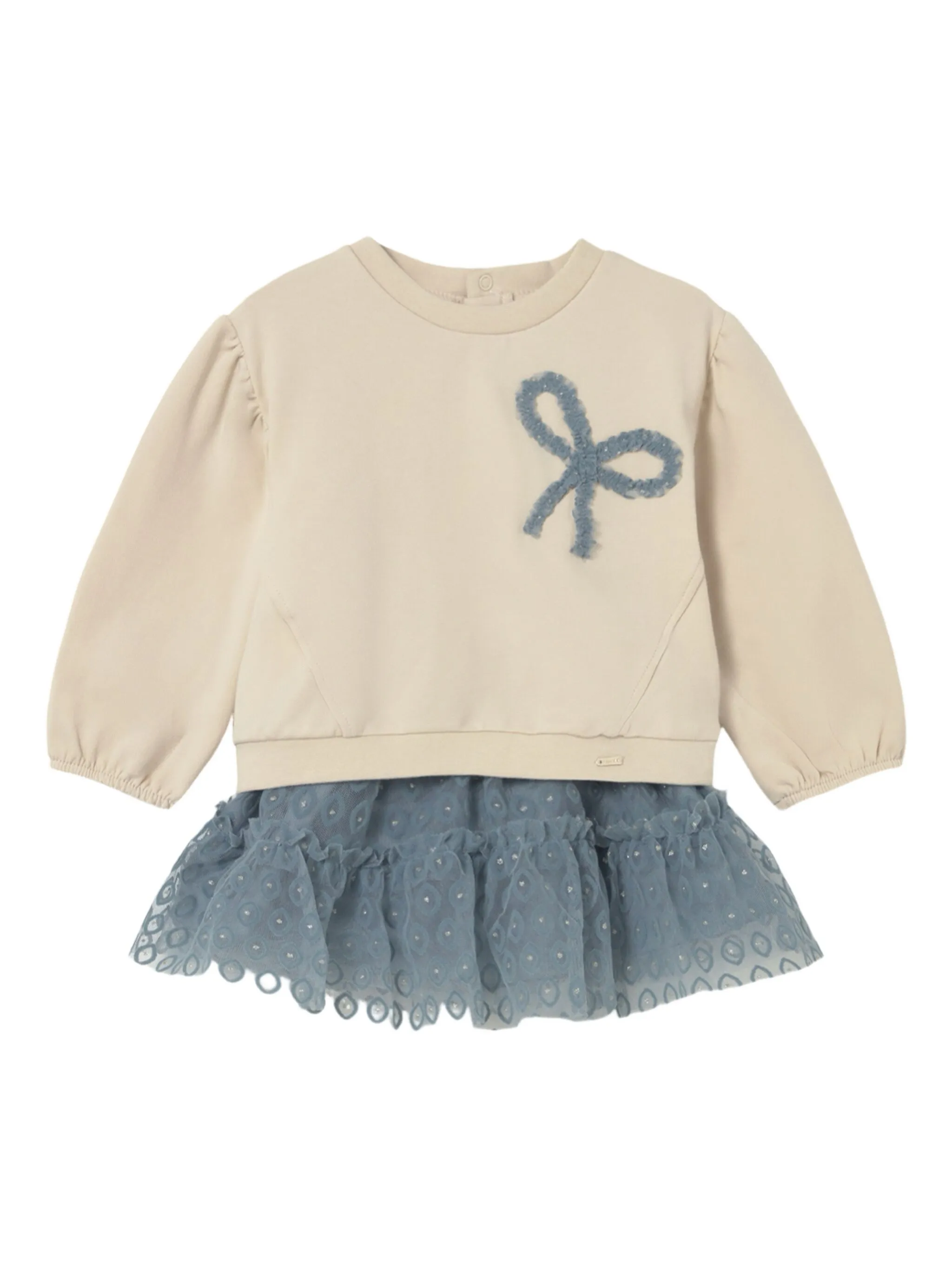 

Комплект из свитера и юбки с бантом Mayoral, бежевый