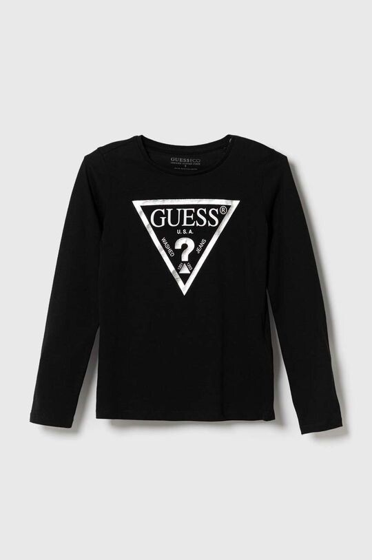 

Хлопковая рубашка с длинными рукавами для мальчиков и девочек Guess, черный