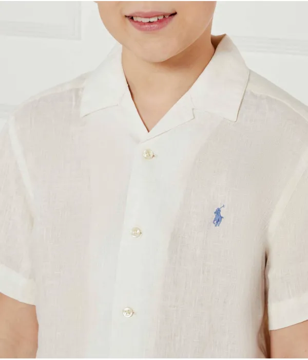 Льняная рубашка Loose fit Polo Ralph Lauren, бежевый — фото 4
