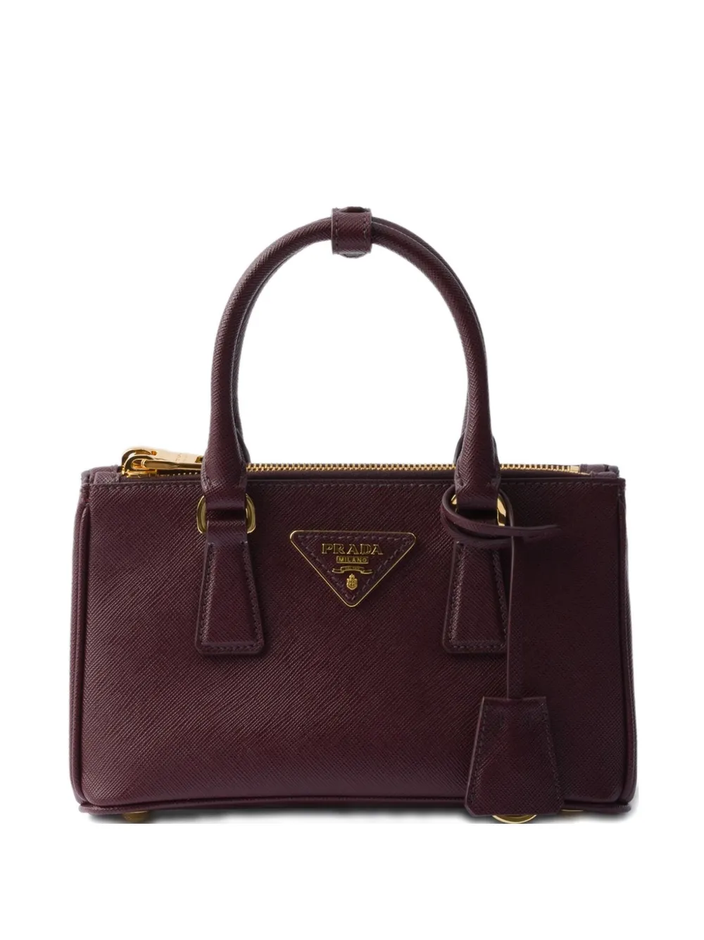

Мини-сумка Galleria из сафьяновой кожи с верхней ручкой Prada, красный