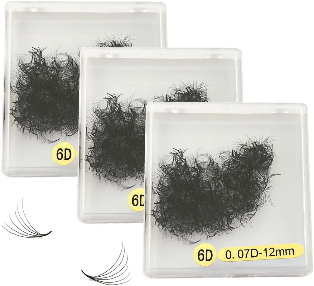Ресницы 6D ME.LASH, 3 набора, D-изгиб, 0.07 мм, 8-16 мм, 15 мм
