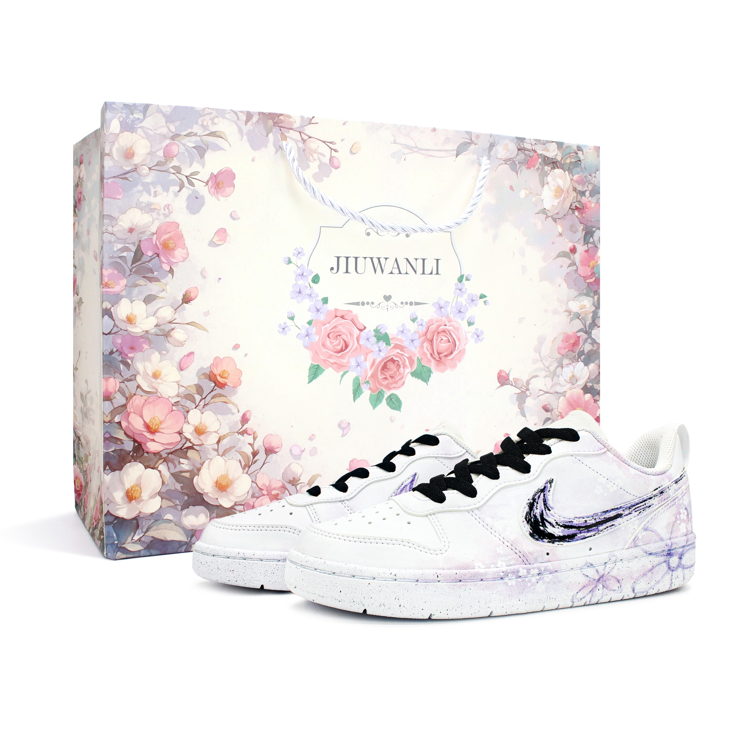 

Nike Court Borough Wisteria нескользящие низкие скейтерские кроссовки Purple White детские