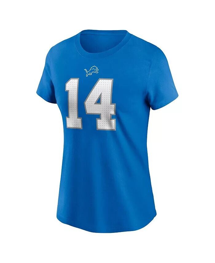 Женская футболка Amon-Ra St. Brown Blue Detroit Lions с именем и номером игрока Nike — фото 2