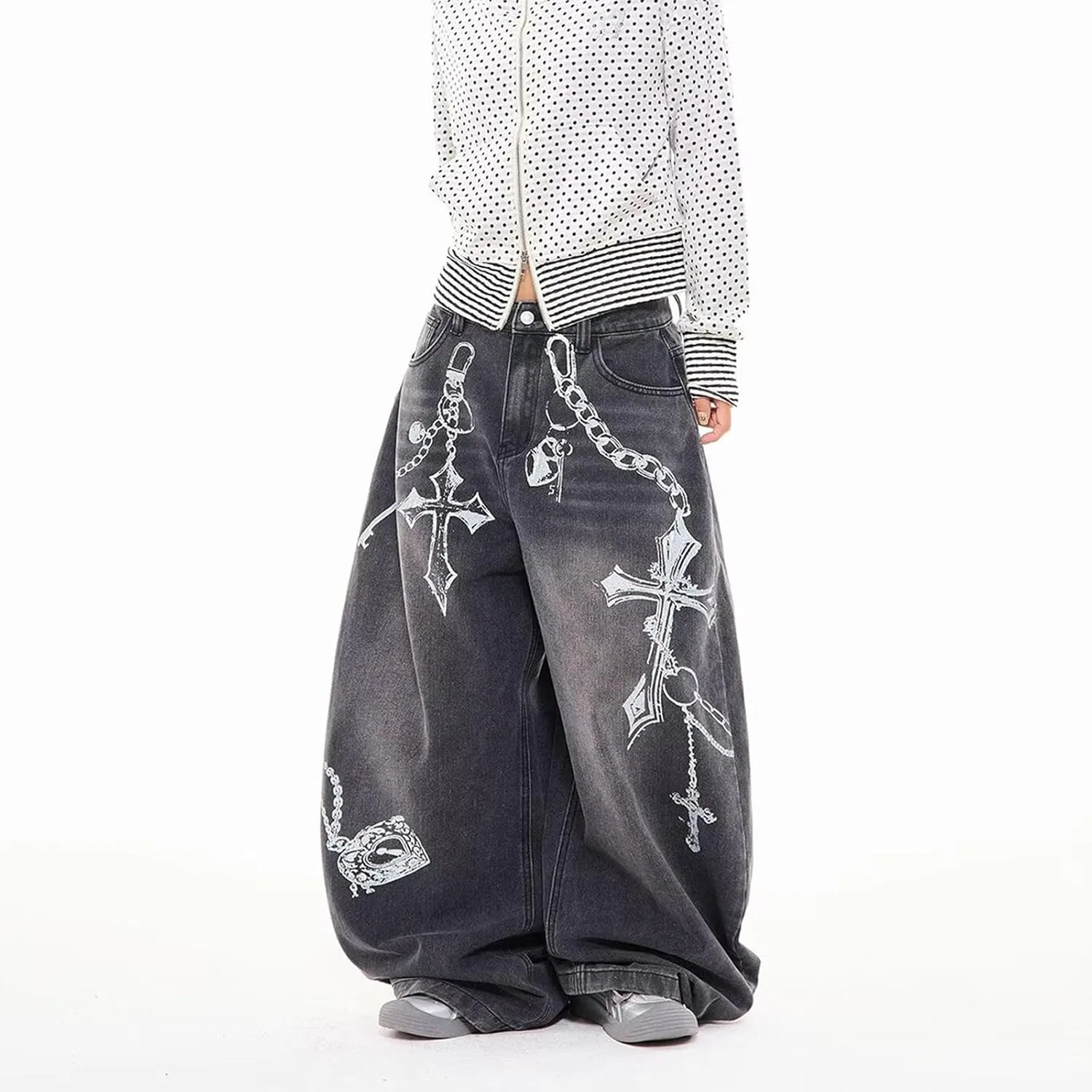 Джинсы с принтом Barrel Jeans, Black — фото 3