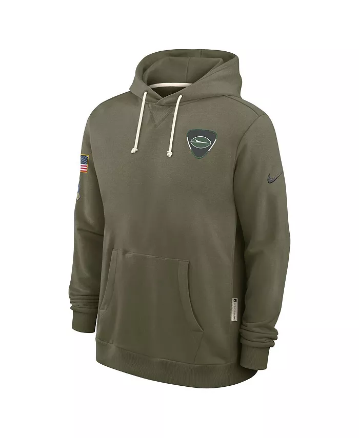 Мужская оливковая толстовка New York Jets 2025 Salute to Service Sideline Standard Issue Dri-FIT Nike — фото 2