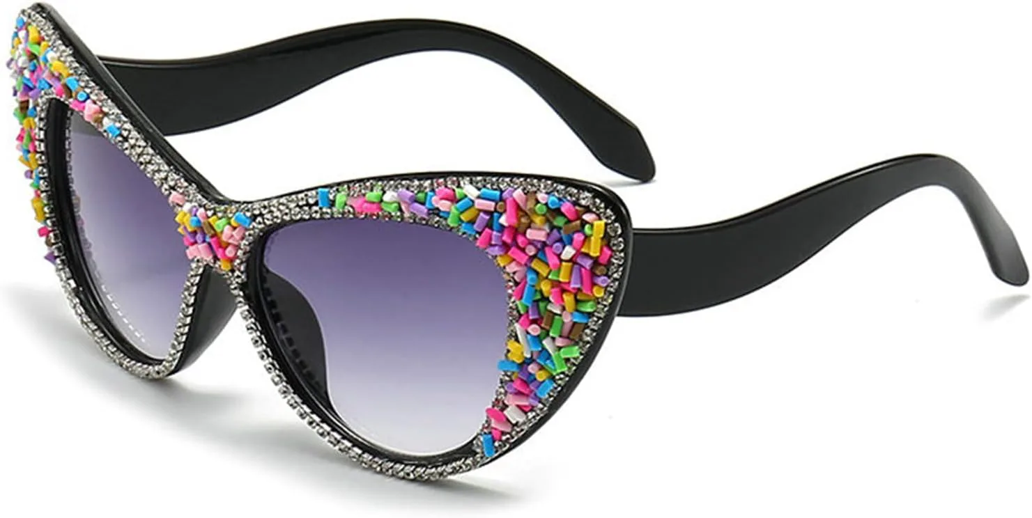 

Willochra Модные солнцезащитные очки с блестящими кристаллами в форме бабочки для женщин, винтажные солнцезащитные очки «кошачий глаз» со стразами, 2pcs-white&red