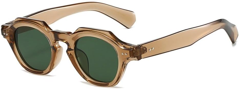 

Модные солнцезащитные очки в форме маленького многоугольника и квадрата для женщин, ретро-очки с заклепками, солнцезащитные очки UV400 для мужчин, красные и синие солнцезащитные очки SKFGNX, Tea Dark Green