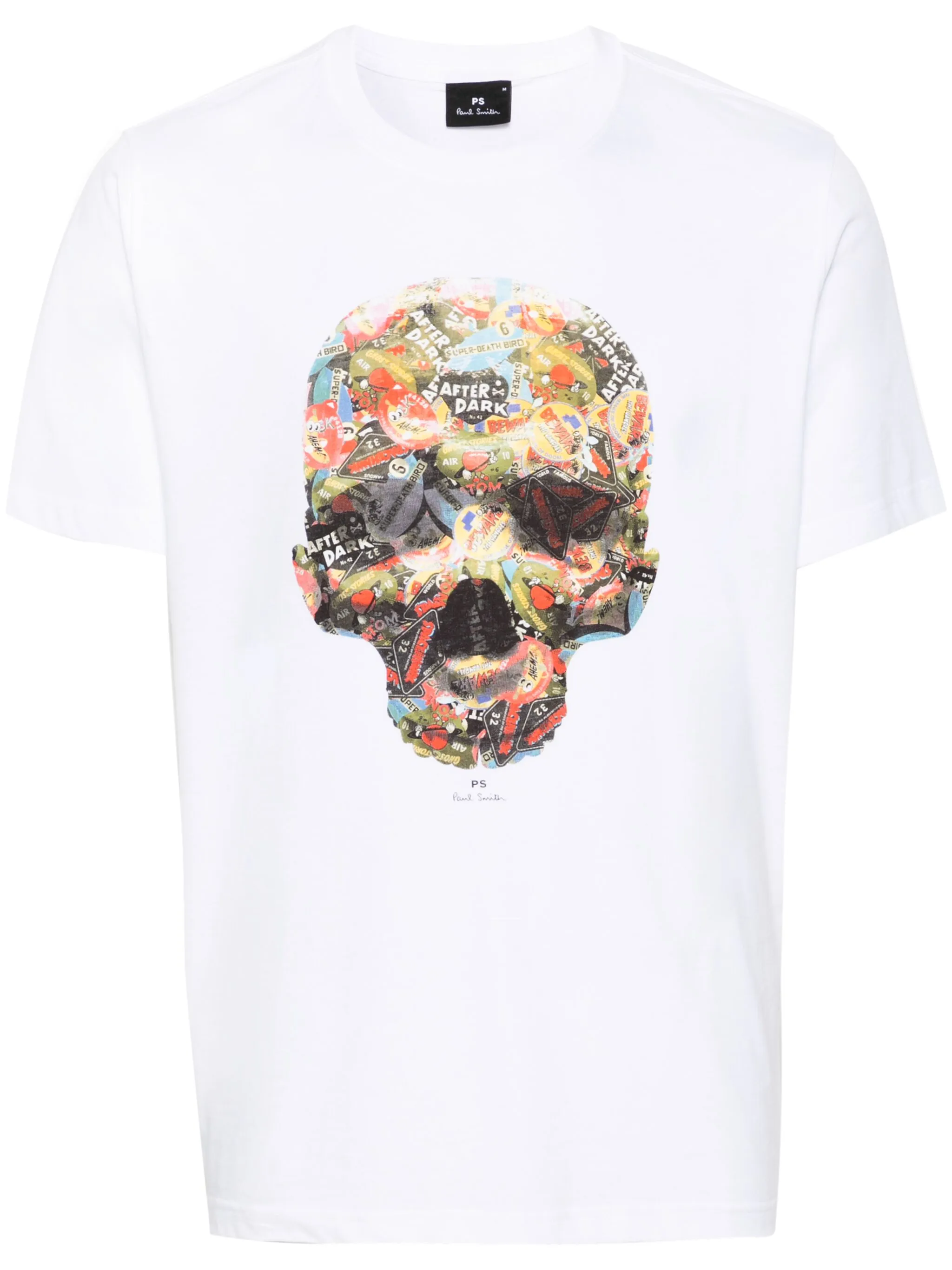 

Футболка из органического хлопка с принтом Skull Sticker Ps Paul Smith, белый