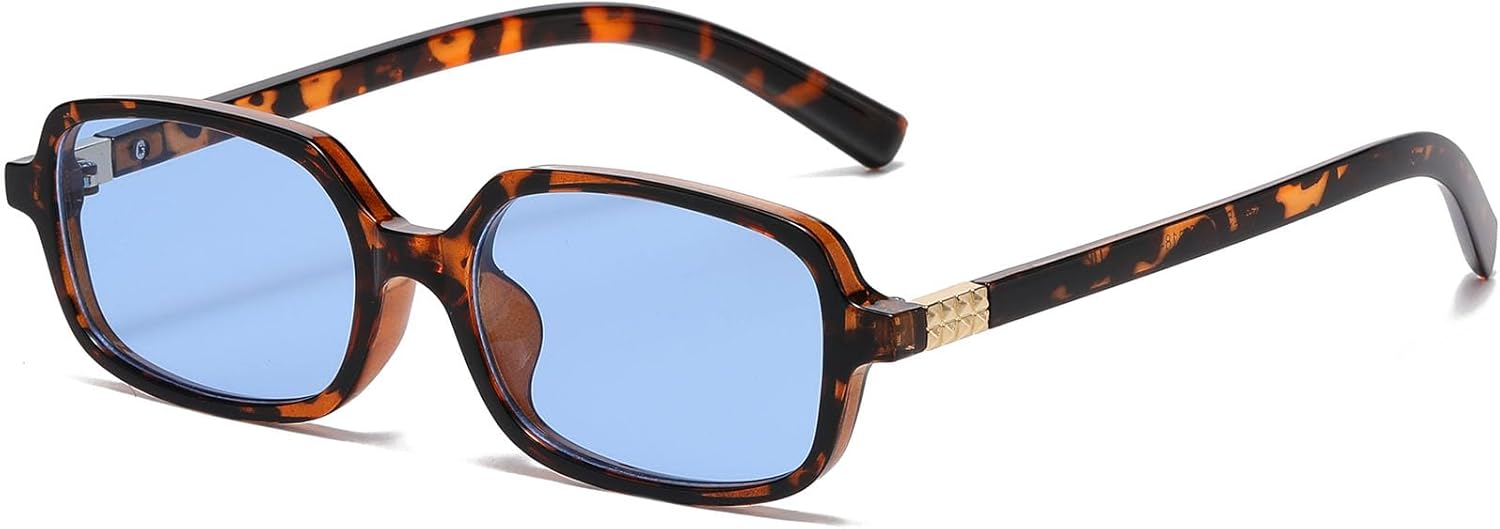 

Солнцезащитные очки AIEYEZO в стиле ретро, ​​прямоугольные, для женщин, модные квадратные солнцезащитные очки, стильные винтажные очки в маленькой оправе, Tortoise/Blue