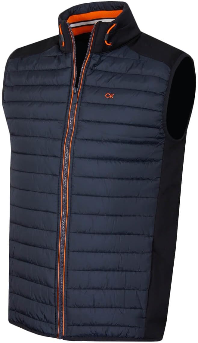 

Мужской утепленный жилет для гольфа Calvin Klein с гибридной изоляцией, Navy/Orange