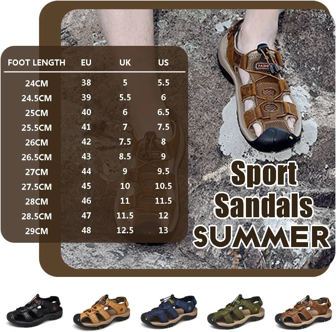 

Rojeam Мужские повседневные сандалии для ходьбы с закрытым носком, пляжная обувь, спортивные уличные сандалии, летние сандалии для походов и треккинга, синий