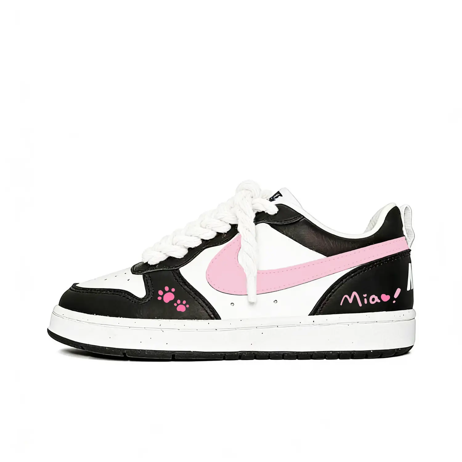 

Nike Детские скейтбордистские кроссовки Court Borough Miao с противоскользящей и износостойкой подошвой, розово-черные, для подростков