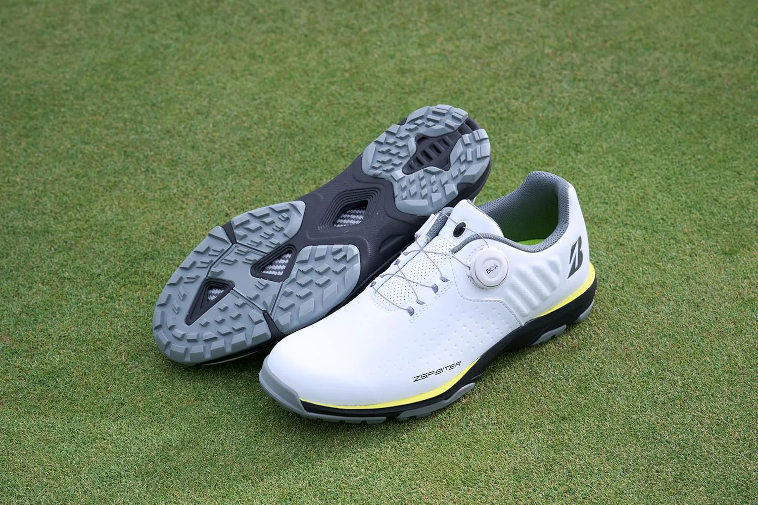 Мужские гольф-кроссовки Bridgestone средней высоты Bridgestone Golf, белый/желтый — фото 3